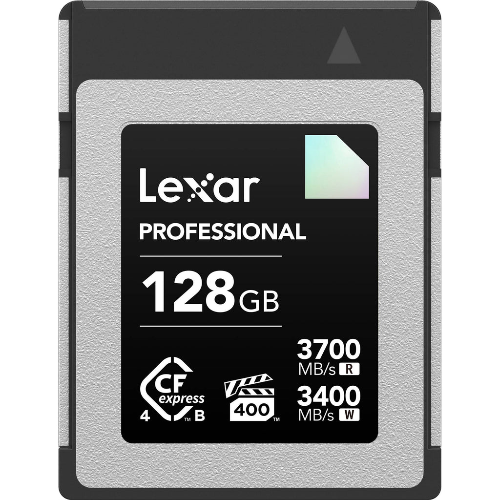 Lexar CFexpress Pro Diamond memory card with R3700/W3400 speeds, featuring durable design and high-performance storage for professional cameras.