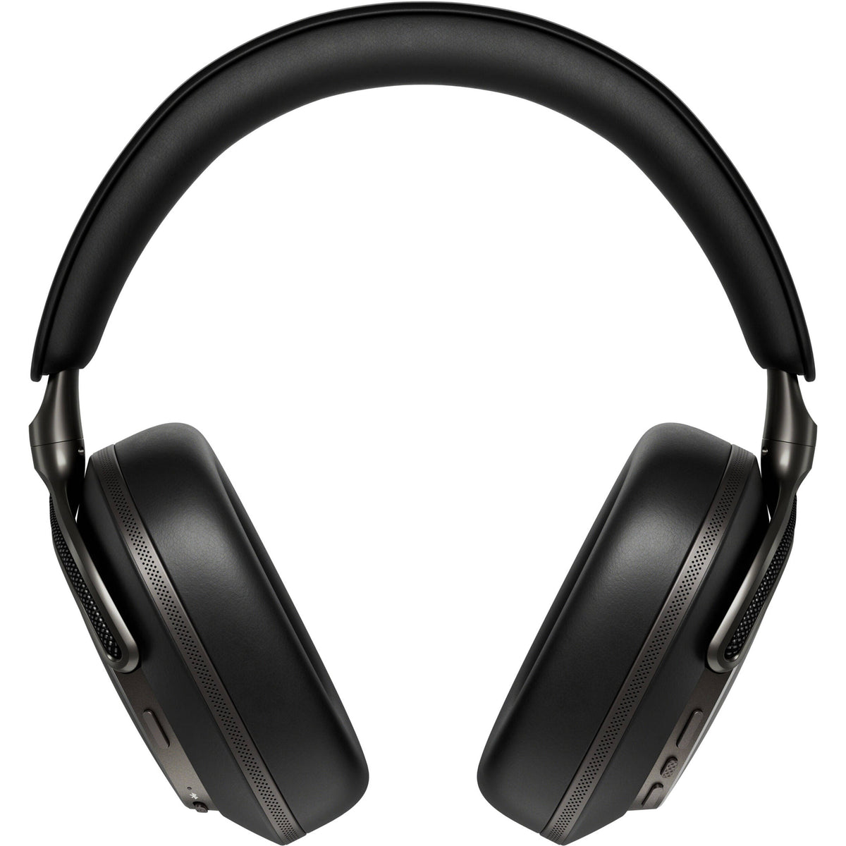 Bowers & Wilkins Px8 S2 wireless headphones with sleek black design and over-ear cushions, resting on a surface.