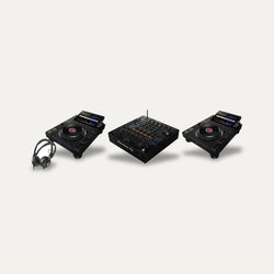 2 x AlphaTheta CDJ-3000X + Pioneer DJM-A9 Club Booth Set