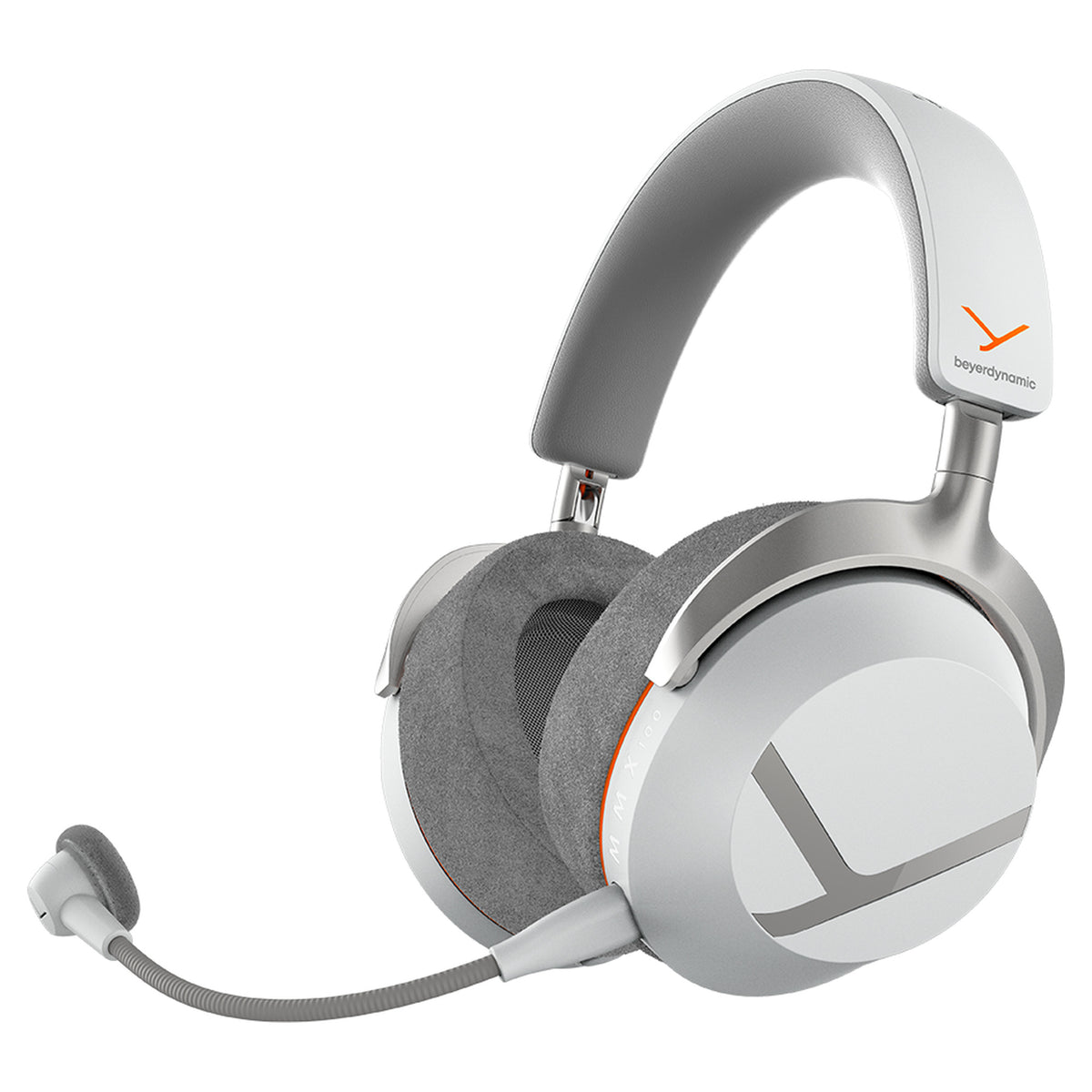 Beyerdynamic MMX 100 Wireless gaming headset in Arctic White, three-quarter view