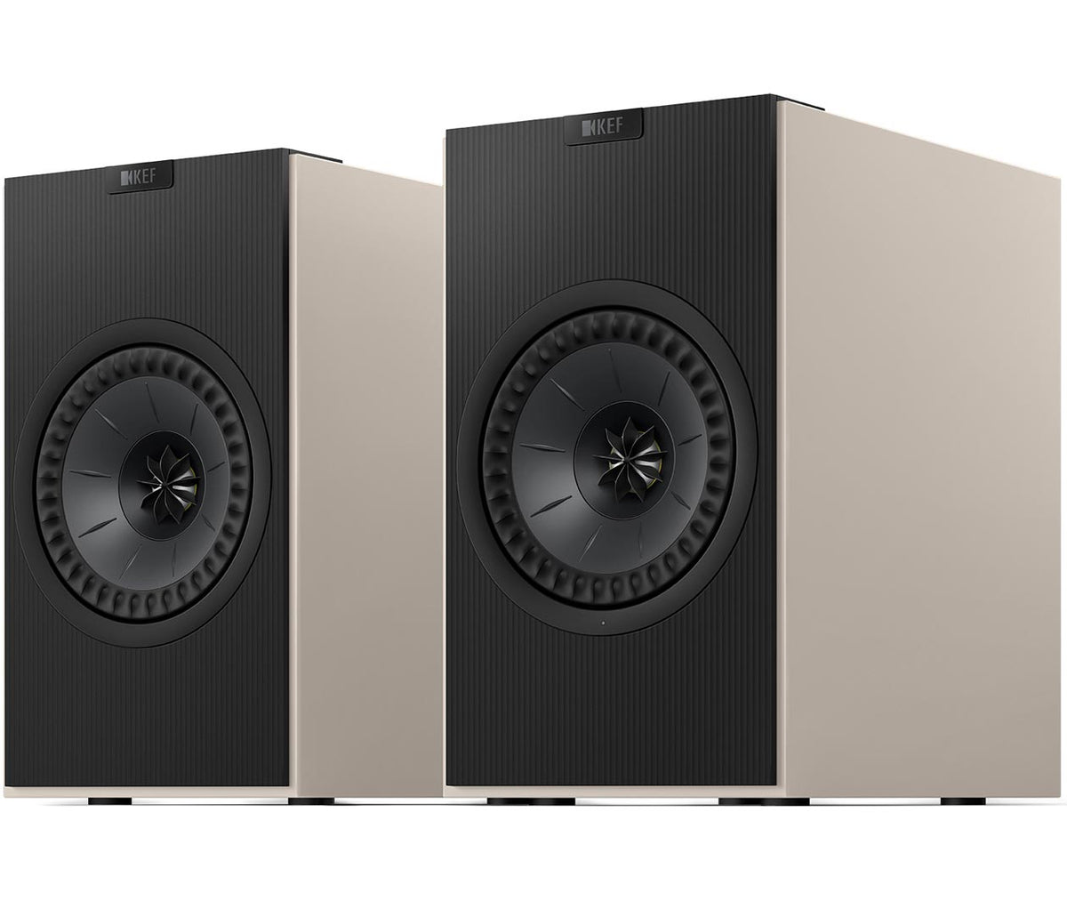 KEF Coda W active bookshelf speakers, detail view.