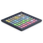 Novation FLpad Mini, 3/4 view with RGB pad grid lit